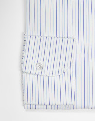 Patrick Hellmann Collection White Shirt With Alternating Light And Blue Stripes thumbnail 4